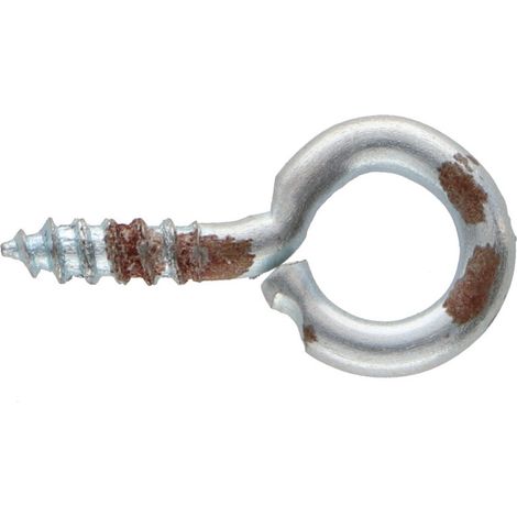 Piton Bois 2.5X10 Oeil 6 Acier zingué ROUILLES-1 pièce