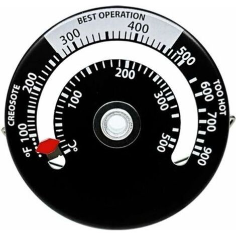 Thermomètre De Poêle Magnétique pour Surface De Poêle Et Conduit De Cheminée Rendement De Température De Combustion Et Optimisation De La Consommation De Carburant(1 pcs)