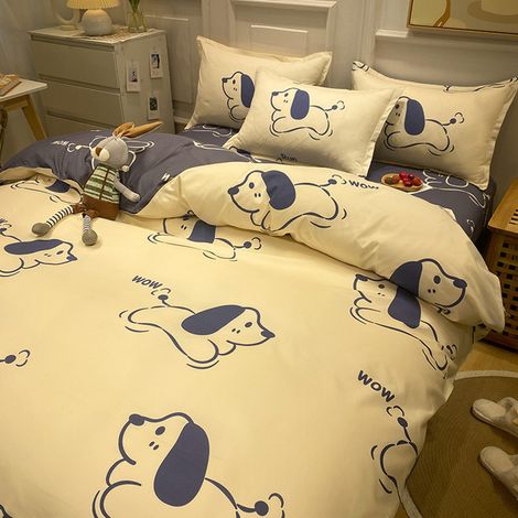 Ensemble de Lit Écologique aux Couleurs Vives en Fibre de Polyester Haute Densité, 4 Pièces pour Dortoir Maison Hôtel (1/5)