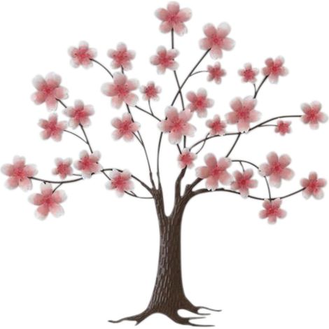 Romantico ornamento da parete per albero in metallo per la decorazione domestica, applique per interni moderna ed elegante