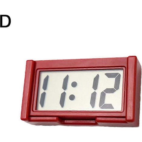 Mini horloge numérique décorative grand écran, horloge de voiture, mini horloge de tableau de bord rouge