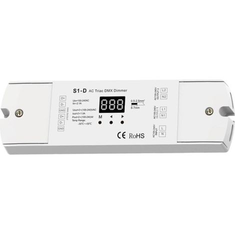 Dimmer TRIAC DMX RDM Decoder 2 Kanäle Einfarbig (1/3)