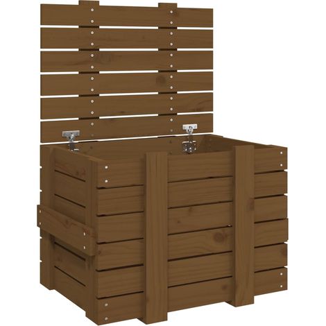 Maison Exclusive - Caja almacenaje madera maciza pino marrón miel