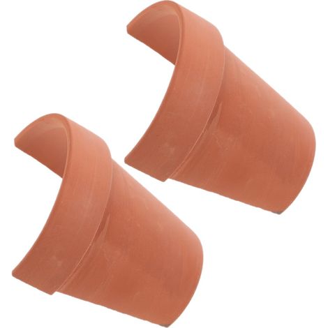 2 Piece Terracotta Turtle House Hiding House Durable Clay Shelter for Small Reptile Aquarium Decoration Cave (1/5)