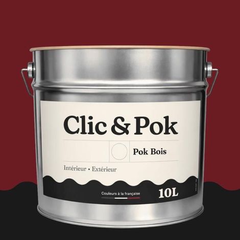 Peinture Bois Extérieur – POK BOIS - 10L - RAL 3004 - Rouge pourpre- Résistante aux intempéries - Ne s'écaille pas (1/4)