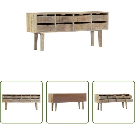 vidaXL Rangement intérieur -  Buffet 140x30x60 cm Bois de manguier massif (1/5)