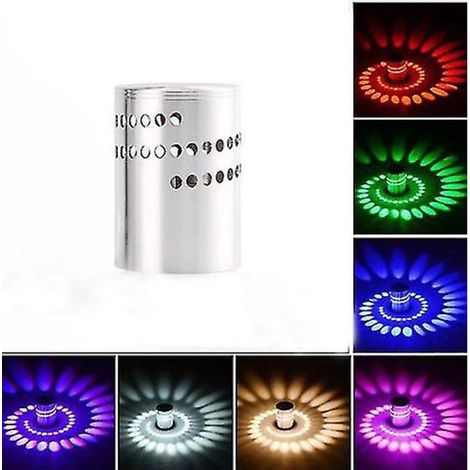 3W RGB-LED-Wandleuchte, spiralförmige Beleuchtung für Flur, Schlafzimmerlampe, Innenbeleuchtung (1 Stück, sieben Farben) (1/5)