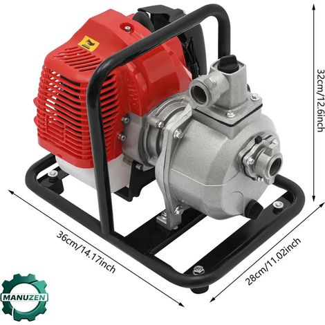 Manuzen - Pompe à eau thermique portable 43 cm³ raccord 1 pouce (1/4)