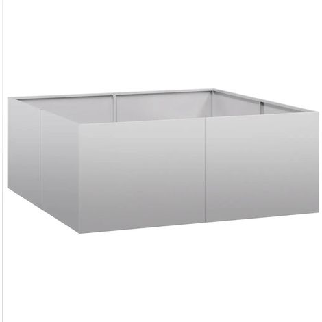 Elegante macetero para jardín balcón o terraza de 100 x 100 x 40 cm con base abierta de diseño moderno fabricado en acero galvanizado. 020051598 (1/5)
