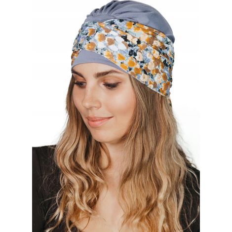 Turbante primaverile da donna Lena 230-442, sciarpa morbida adatta anche dopo la chemioterapia. (1/5)