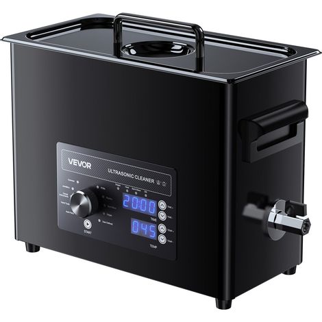 Nettoyeur à ultrasons 6 L, appareil professionnel avec commande par bouton, en acier inoxydable, avec panier et boule de nettoyage, idéal pour les montres, rasoirs, bijoux, pièces de monnaie et plus e (1/5)