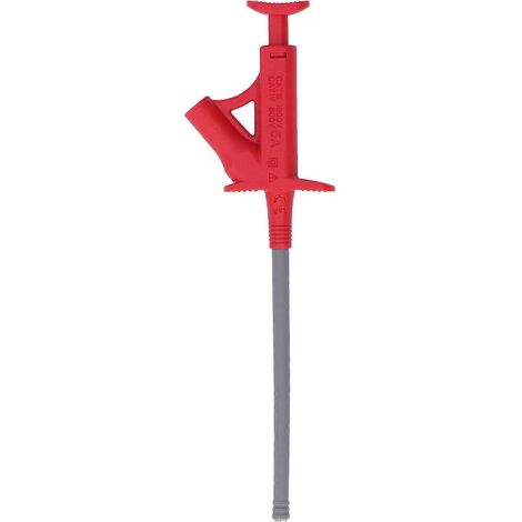 Prüfhakenklemme Jumperkabel Messleitung Multimeter Automatischer Strom Flexibel J.30042 4mm Bananenstecker (Rot)