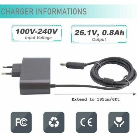 Chargeur Dyson V6 V7 V8, adaptateur pour aspirateur, chargeur rapide 0,8 A (1/4)