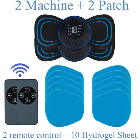 Mini-EMS-Nackenmassagegerät mit elektrischen Impulsen, LCD-Display und 8 Modi. Nackenmassagepflaster zur Linderung von Muskelschmerzen. Tragbares Körpermassagegerät 01118-AquaForge