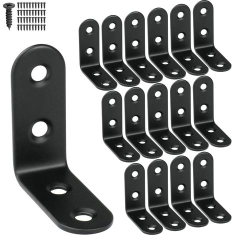 Lot de 14 Équerres de fixation, Acier inoxydable 304, Vis incluses 4x16mm, Support angle droit, Pour étagères et meubles DIY (1/5)