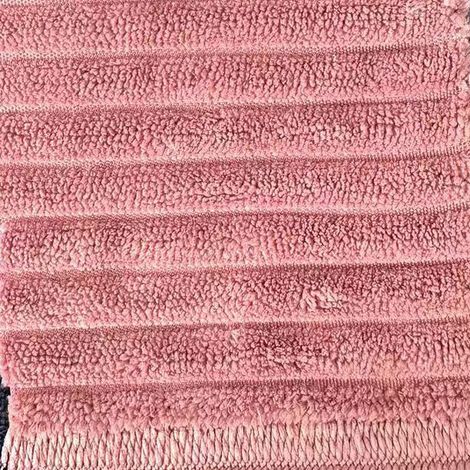 Solid color corduroy bohemian farmhouse style orange-green gradient living room decorative cushion cover - 45x45 - Pink