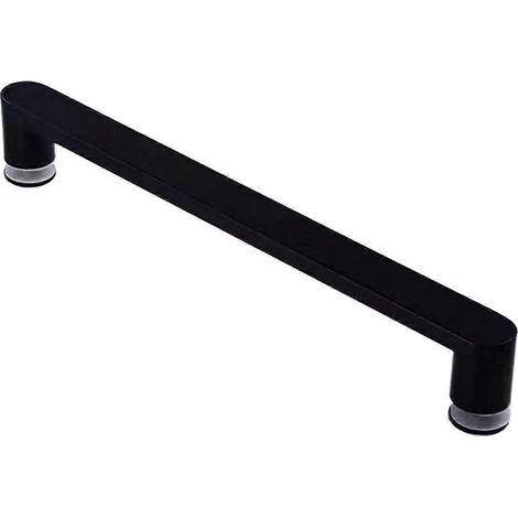 Schwarzer Türgriff aus Edelstahl 304 für einflügelige Glasduschtüren, modernes und langlebiges Design, 225 mm x 275 mm (1/5)