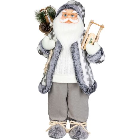 Dekoration MagicHome Weihnachten, Santa, weiß-grau, 60 cm (1/3)