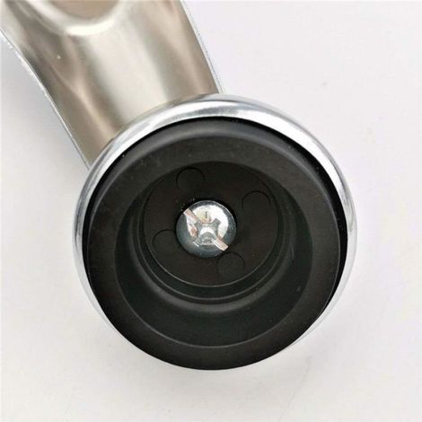 Pied de Meuble Métallique - Acier Chromé - Hauteur 100 mm - Socle Antidérapant en Caoutchouc - Pour Canapé Armoire Lit Table - Lot de 4 (1/5)