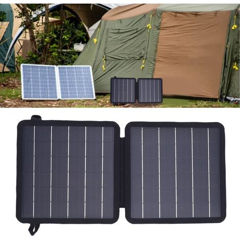 10-W-tragbares Solarladegerät mit monokristallinem Solarpanel, USB-C- und USB-A-Anschlüssen für Handy, Tablet, Camping, Strand, IP67 (1/5)