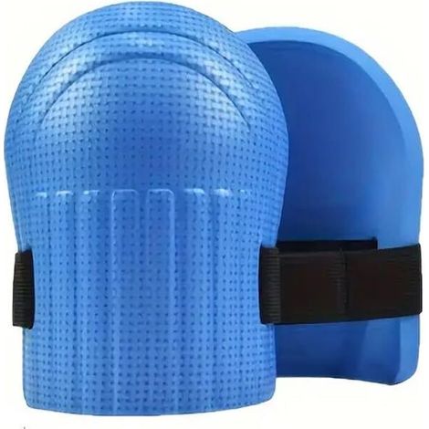 Genouillères de travail jardin sol en caoutchouc mousse EVA, protection des genoux, sangle et éponge antidérapante confortables pour travailler, vélo, yoga, mécaniciens (bleu), 1 paire de prot