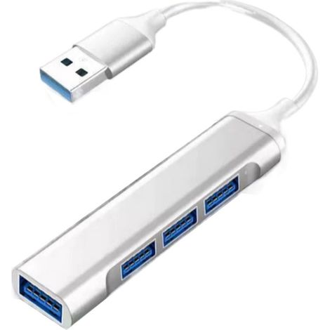 Hub USB - 4 Ports USB 3.0 - Compatible Avec Ordinateurs Windows Macbook Pro Air PS4 Xbox - 5 Gbps - Câble Intégré 20 cm - 1 Pièce (1/5)
