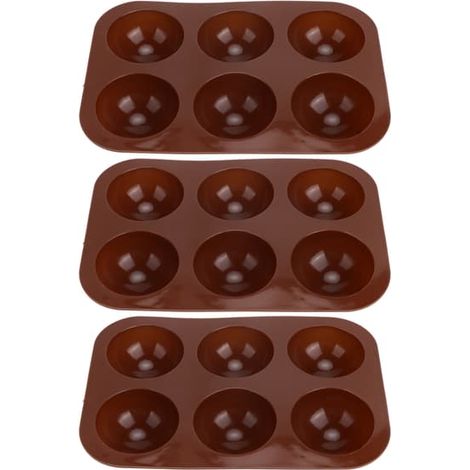 3 moules à pâtisserie en silicone à 6 cavités, moules demi-sphères pour bombes au chocolat, gâteaux et puddings (1/5)