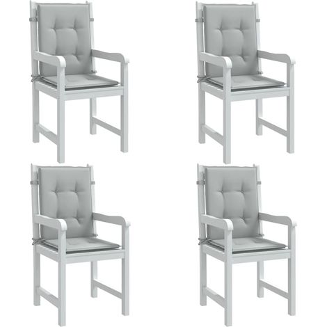 Niedriglehner-Auflagen 4 Stk. Melange Hellgrau 100x50x4cm Stoff
