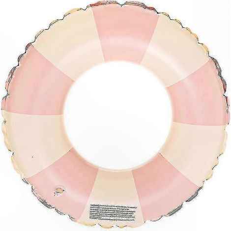 Bouée gonflable rayée classique pour enfants, rose, taille 80, idéale pour la plage et la piscine. (1/4)