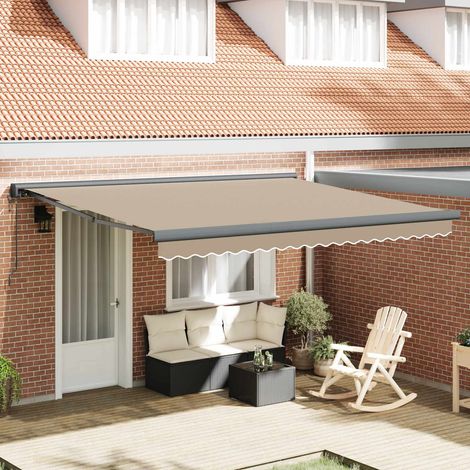 Auvent-Store banne Beige 400x300 cm Polyester et Aluminium (1/5)