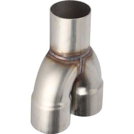 Adaptateur universel en Y pour tuyau d'échappement en acier inoxydable, entrée de 2,5 pouces de diamètre extérieur vers sortie double de 2,5 pouces de diamètre intérieur (1/5)