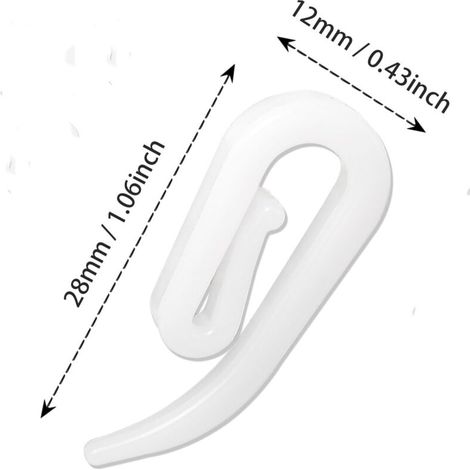 100pcs Crochets en Plastique Blanc pour Rideaux - Rail, Fenêtre, Porte et Douche (1/3)