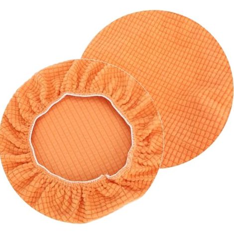 Housses de siège rondes - Lot de 2 - Housse de siège - Polyester - Housse de tabouret - Diamètre 30-36 cm - Orange (1/4)