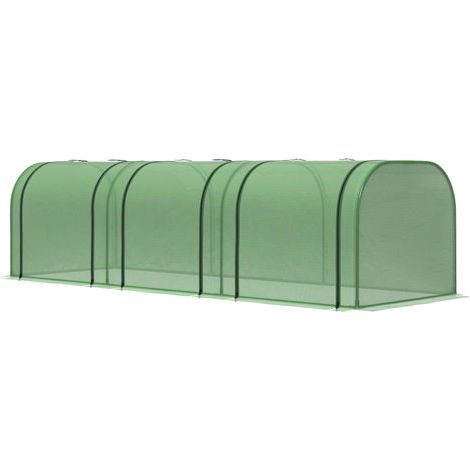 Serre de jardin Mini Serre de Jardin Serre à tomates 3L x 1l x 0,8H m Acier PE Haute densité 140 g/m² Anti-UV 3 fenêtres Vert (1/5)