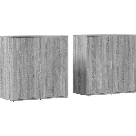 Credenza buffet cassettiera mobile contenitore organizer cucina soggiorno soggiorni set da 2 sonoma 79 x 38 x 80 cm pannelli compositi grigio 020036970
