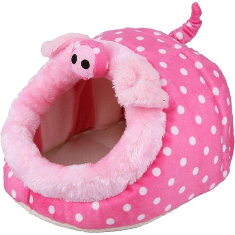 Petit coussin chaud pour lit d'animal miniature avec motif cochon rose (1/5)