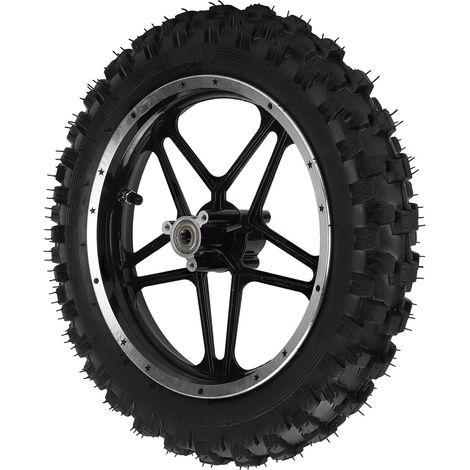 Roue arrière de remplacement en alliage d'acier de 2,5 à 10 pouces pour mini-moto/moto Pocket Bike, noire (1/5)