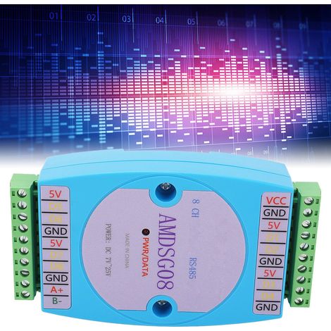 Module d'acquisition de température 8 canaux DS18B20 RS485 Modbus RTU, communication optiquement isolée, 7-25 V CC (1/5)