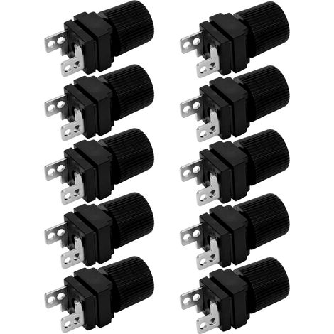 Lot de 10 bornes d'alimentation 300 à 500 W en cuivre pur pour onduleur, diamètre 13 mm, connecteur M4, noir. (1/5)