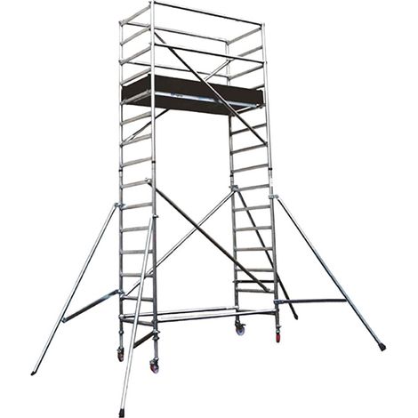Echafaudage roulant aluminium 1 plateau - Hauteur de travail maximum 3.84m - EURXHD-1