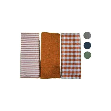 CANOVACCIO PIATTI MILADY IN COTONE PZ 3- - cm.50x70 - colore verde - 6 pezzi XTRA