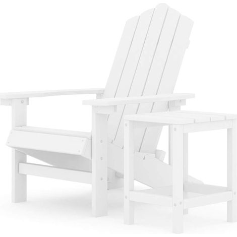 Maison Exclusive - Sedia da Giardino con Tavolo Adirondack in HDPE Bianco (1/5)