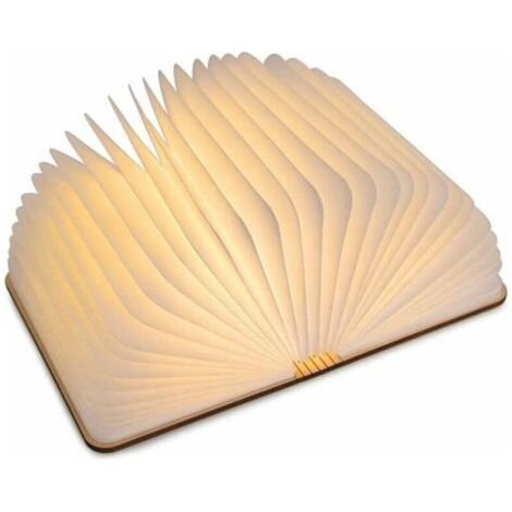 LED Livre Lampe en Bois, Idee Cadeau Noël Livre Lampe Pliante et Magnétique, LED Lampe de Papier Rechargeable par USB, Lumière Décorative avec 1800 mAh Batteries- (1/4)