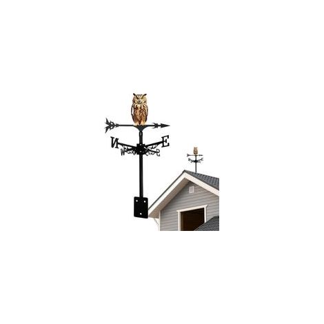 Veleta metálica, adorno para tejado, dispositivo giratorio de 31,5 x 31,5 x 57 cm con construcción segura, incluye indicador de dirección del viento, herramienta decorativa para patio, jardín, accesor