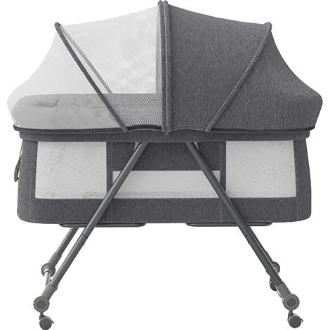 Lit portable, roues silencieuses, mode bascule, Gris-Bravo Confort (1/2)