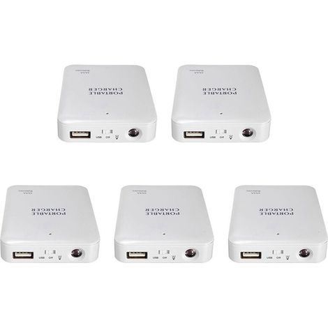 5 cargadores USB portátiles batería externa caja 4 pilas AA para 6 pilas (1/5)