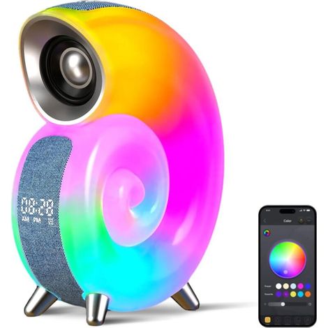 Ambient Light Wecker, smarte LED-Schreibtischlampe mit Musiksynchronisation, dimmbarem Nachtlicht und App-Steuerung – Crezuo