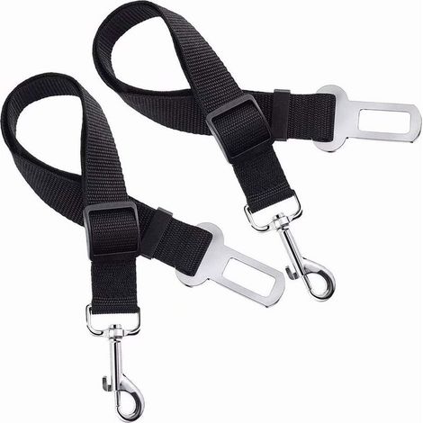 Harnais de retenue en Nylon Noir de qualité supérieure réglable, Laisse la Ceinture de sécurité pour Chien, Paquet de 2, pour Voiture, véhicule, sécurité (1/5)