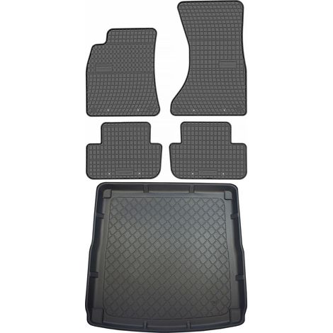Juego de alfombrillas de goma para coche y maletero para Audi A4 B8 Kombi (de abril de 2008 a octubre de 2015).