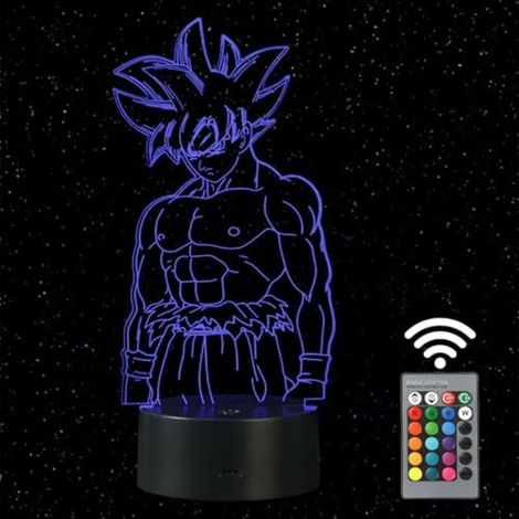 Veilleuse 3D Goku, 16 couleurs, rechargeable par USB, décorations de Noël pour chambre d'enfant, cadeau pour enfants [Classe d'efficacité énergétique G]